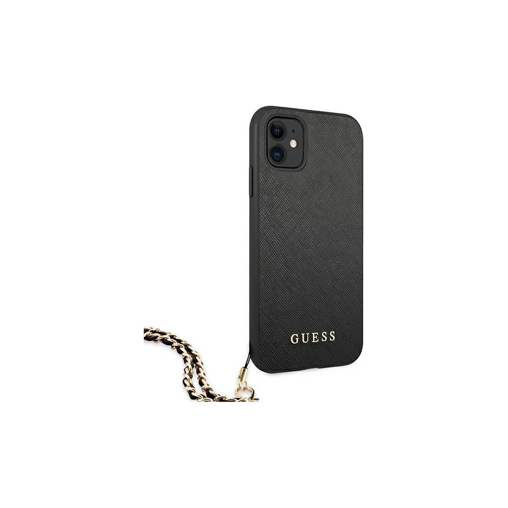 Hurtownia GSM - Etui Guess GUHCN61SASGBK Apple iPhone 11 czarny/black hardcase Saffiano Chain - GUE1012BLK - {ean13} - Hurt