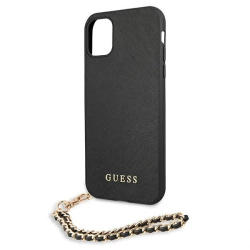 Etui Guess GUHCN61SASGBK Apple iPhone 11 czarny/black hardcase Saffiano Chain