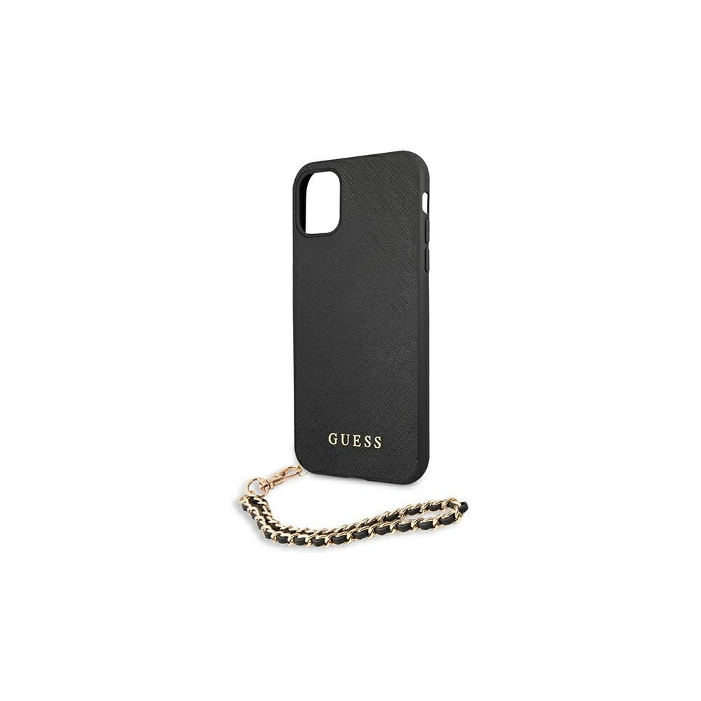 Hurtownia GSM - Etui Guess GUHCN61SASGBK Apple iPhone 11 černý/black hardcase Saffiano Chain - GUE1012BLK - {ean13} - Hurt