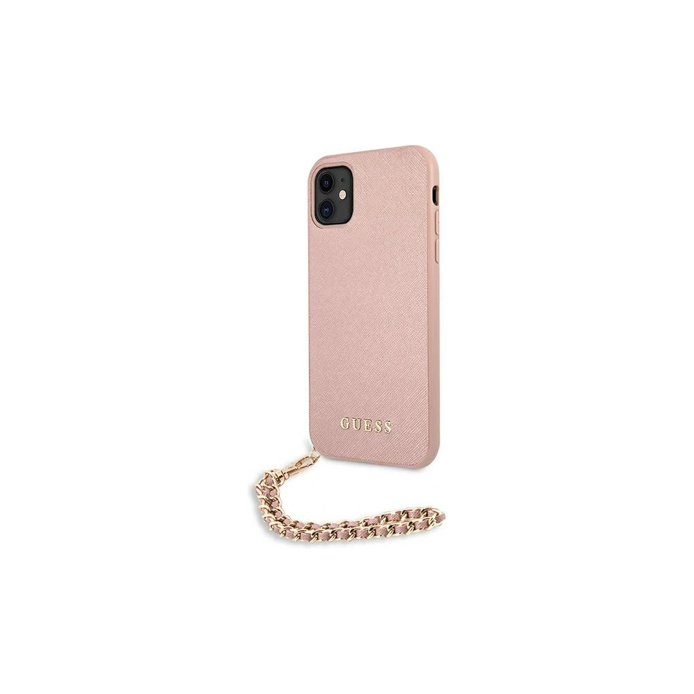 Hurtownia GSM - Etui Guess GUHCN61SASGPI Apple iPhone 11 růžový/pink hardcase Saffiano Chain - GUE1013PNK - {ean13} - Hurt