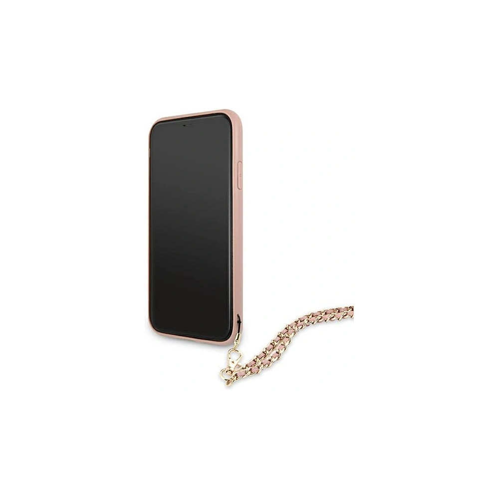 Hurtownia GSM - Etui Guess GUHCN61SASGPI Apple iPhone 11 růžový/pink hardcase Saffiano Chain - GUE1013PNK - {ean13} - Hurt