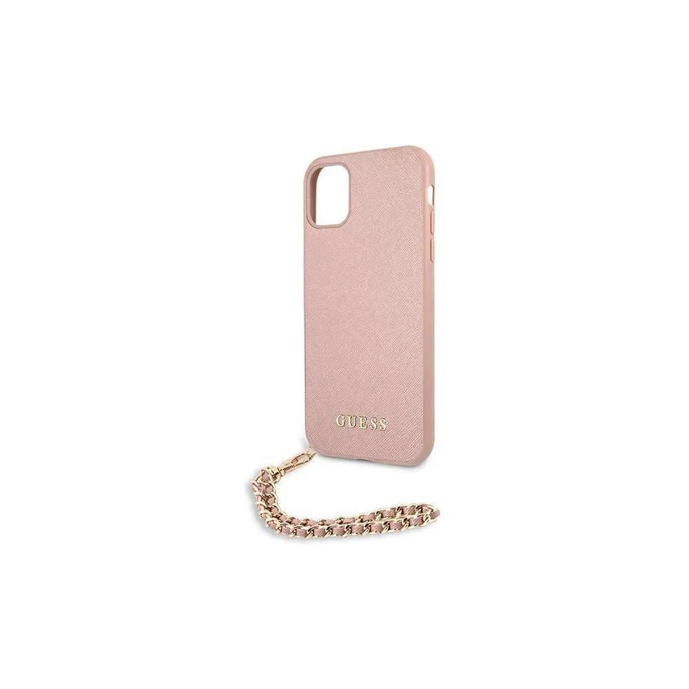 Hurtownia GSM - Etui Guess GUHCN61SASGPI Apple iPhone 11 růžový/pink hardcase Saffiano Chain - GUE1013PNK - {ean13} - Hurt