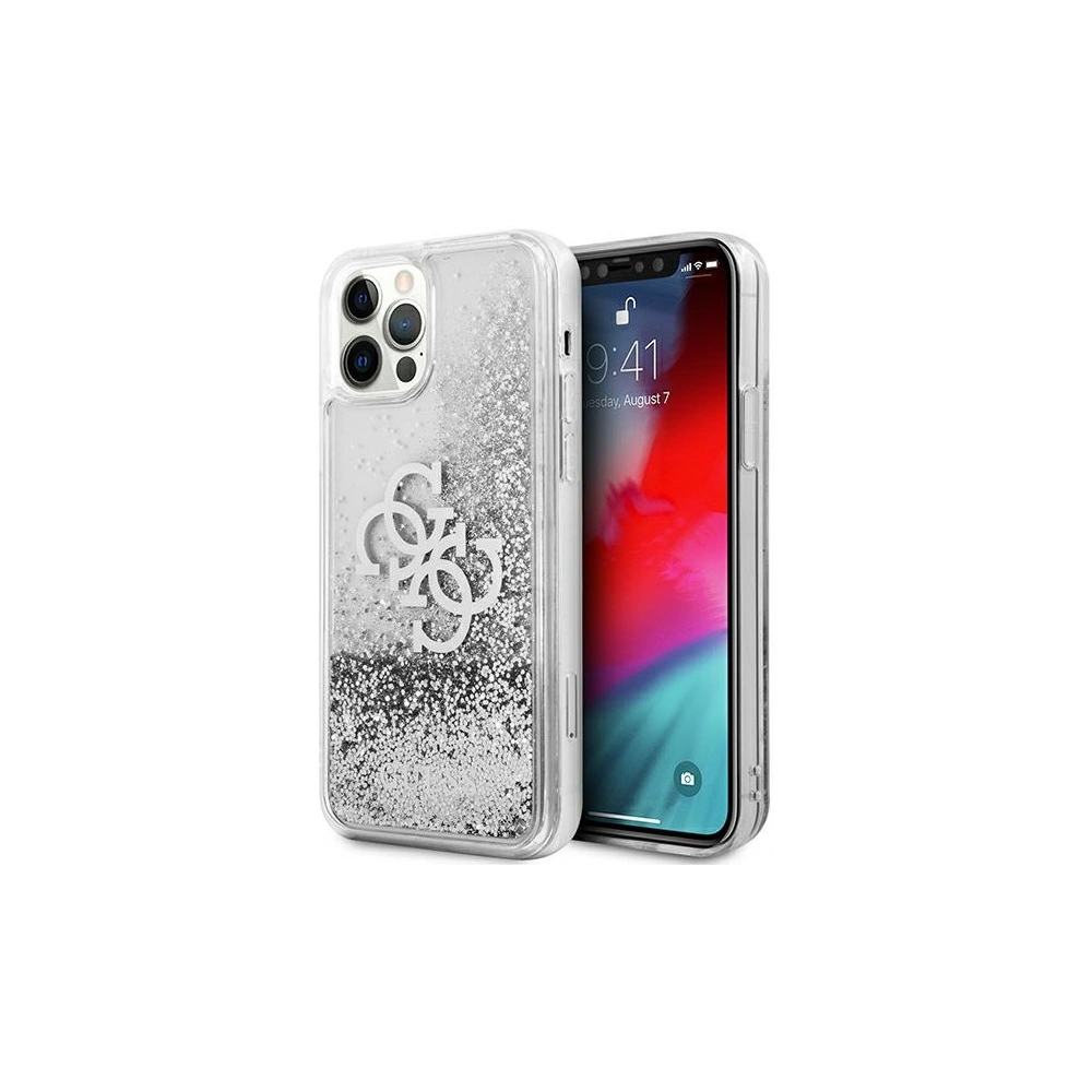 Hurtownia GSM - Etui Guess GUHCP12LLG4GSI Apple iPhone 12 Pro Max stříbrný/silver hardcase 4G Big Liquid Glitter - GUE1019SLV - {ean13} - Hurt