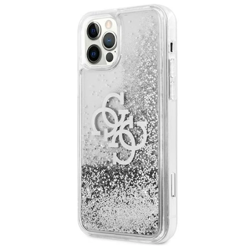 Etui Guess GUHCP12LLG4GSI Apple iPhone 12 Pro Max srebrny/silver hardcase 4G Big Liquid Glitter