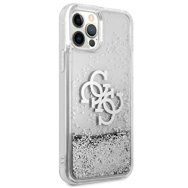 Kryt Guess GUHCP12LLG4GSI Apple iPhone 12 Pro Max silver hardcase 4G Big Liquid Glitter