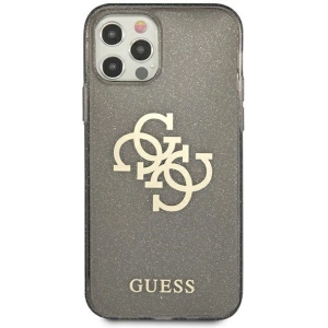 Wholesale Guess GUHCP12LPCUGL4GBK Apple iPhone 12 Pro Max black hard case Glitter 4G Big Logo - GUE1020BLK - {ean13} - Hurt