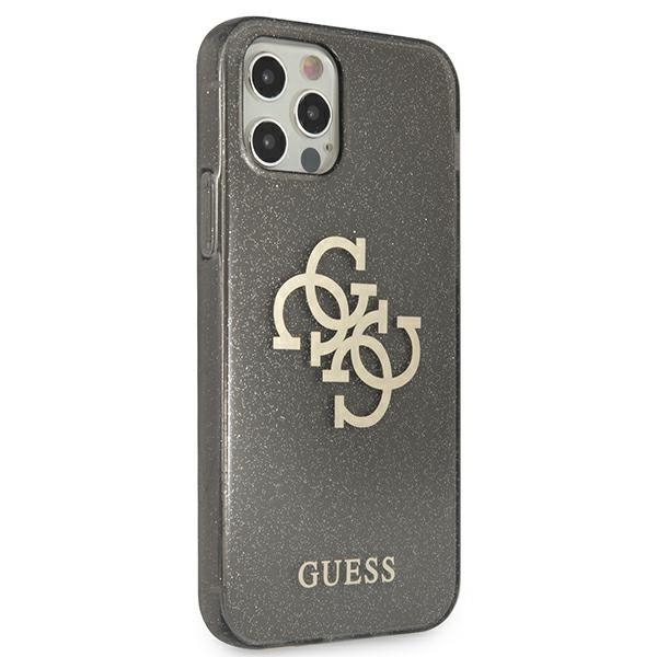 Kryt Guess GUHCP12LPCUGL4GBK Apple iPhone 12 Pro Max black hard case Glitter 4G Big Logo