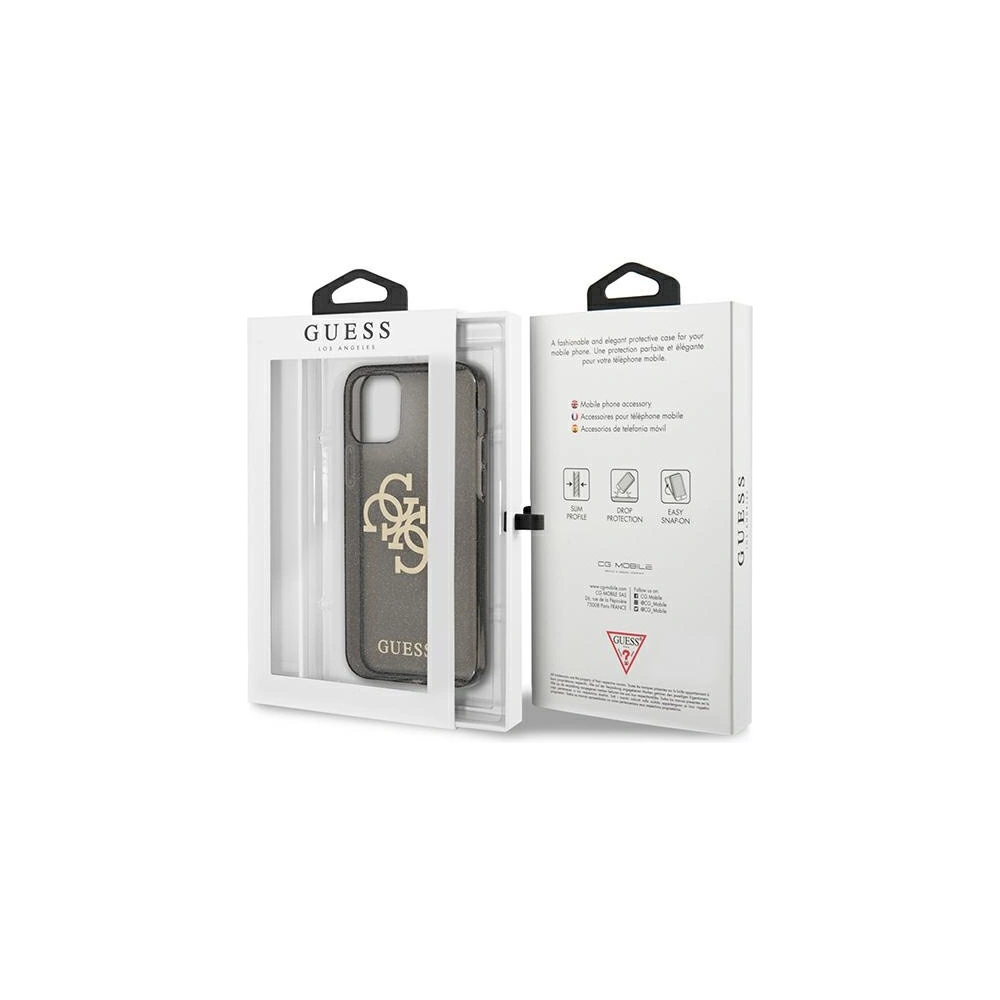 Wholesale Guess GUHCP12LPCUGL4GBK Apple iPhone 12 Pro Max black hard case Glitter 4G Big Logo - GUE1020BLK - {ean13} - Hurt