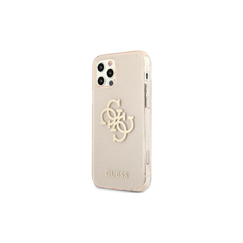 Wholesale Guess GUHCP12LPCUGL4GGO Apple iPhone 12 Pro Max gold hard case Glitter 4G Big Logo - GUE1021GLD - {ean13} - Hurt