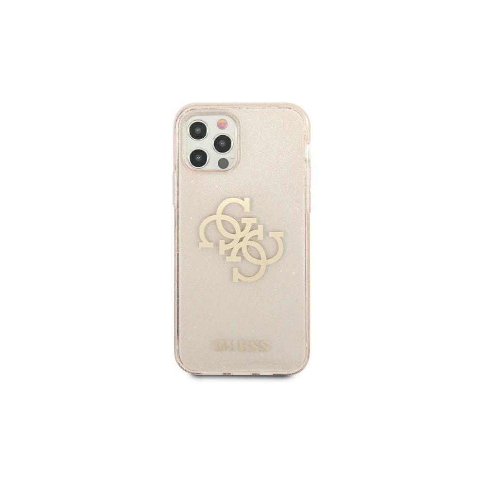 Wholesale Guess GUHCP12LPCUGL4GGO Apple iPhone 12 Pro Max gold hard case Glitter 4G Big Logo - GUE1021GLD - {ean13} - Hurt