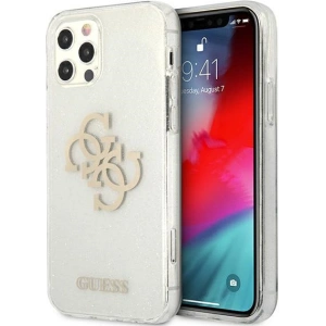 Hurtownia GSM - Etui Guess GUHCP12LPCUGL4GTR Apple iPhone 12 Pro Max průhledný tvrdý obal Glitter 4G Velké logo - GUE1023CL - {ean13} - Hurt