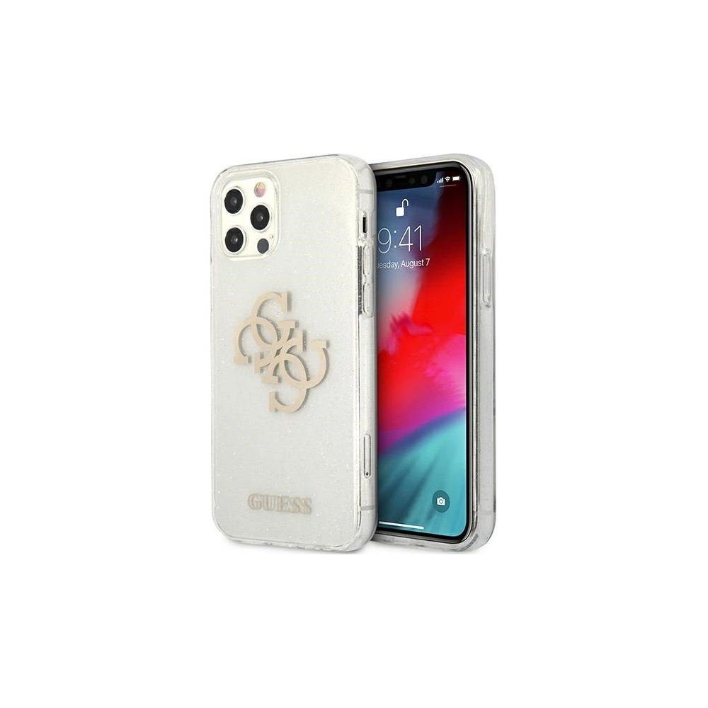 Wholesale Guess GUHCP12LPCUGL4GTR Apple iPhone 12 Pro Max transparent hard case Glitter 4G Big Logo - GUE1023CL - {ean13} - Hurt