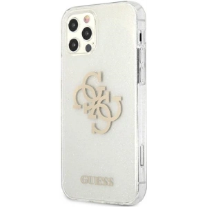 Hurtownia GSM - Etui Guess GUHCP12LPCUGL4GTR Apple iPhone 12 Pro Max průhledný tvrdý obal Glitter 4G Velké logo - GUE1023CL - {ean13} - Hurt