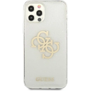 Hurtownia GSM - Etui Guess GUHCP12LPCUGL4GTR Apple iPhone 12 Pro Max průhledný tvrdý obal Glitter 4G Velké logo - GUE1023CL - {ean13} - Hurt