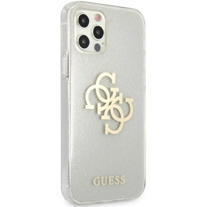 Hurtownia GSM - Etui Guess GUHCP12LPCUGL4GTR Apple iPhone 12 Pro Max průhledný tvrdý obal Glitter 4G Velké logo - GUE1023CL - {ean13} - Hurt