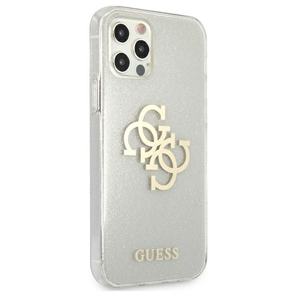 Kryt Guess GUHCP12LPCUGL4GTR Apple iPhone 12 Pro Max transparent hard case Glitter 4G Big Logo