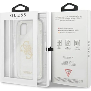 Hurtownia GSM - Etui Guess GUHCP12LPCUGL4GTR Apple iPhone 12 Pro Max průhledný tvrdý obal Glitter 4G Velké logo - GUE1023CL - {ean13} - Hurt