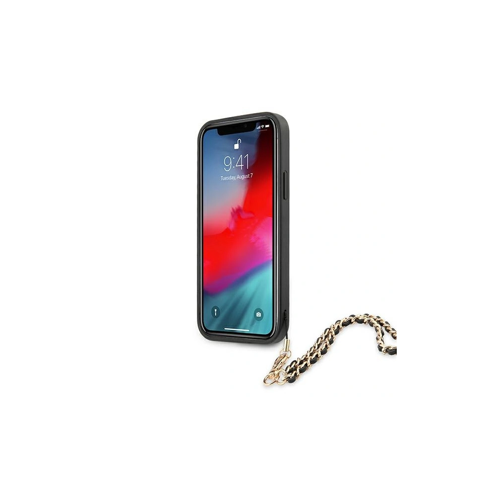 Wholesale Guess GUHCP12LSASGBK Apple iPhone 12 Pro Max black hardcase Saffiano Chain - GUE1026BLK - {ean13} - Hurt