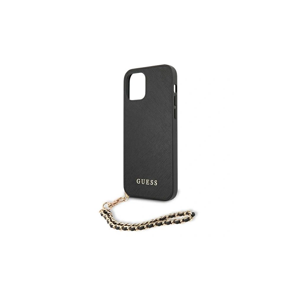 Wholesale Guess GUHCP12LSASGBK Apple iPhone 12 Pro Max black hardcase Saffiano Chain - GUE1026BLK - {ean13} - Hurt