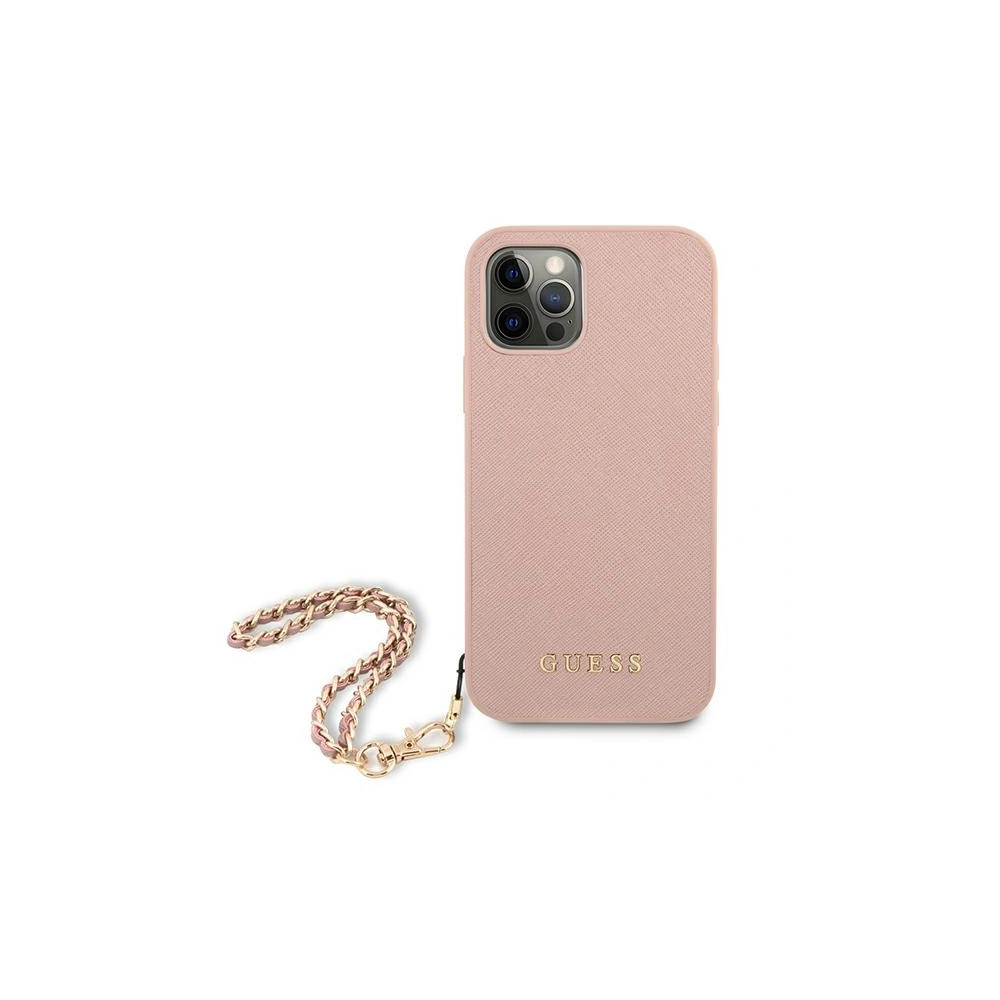 Hurtownia GSM - Etui Guess GUHCP12LSASGPI Apple iPhone 12 Pro Max růžový/pink hardcase Saffiano Chain - GUE1027PNK - {ean13} - Hurt