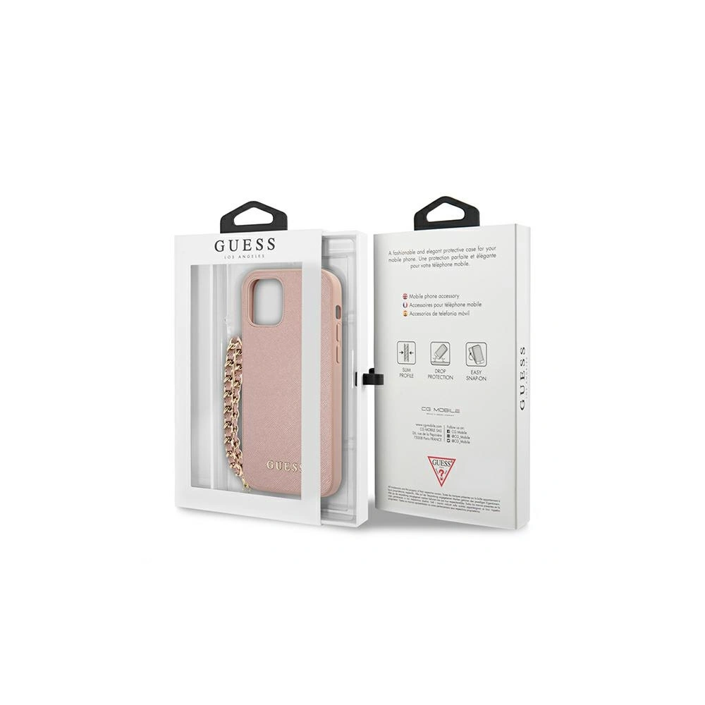 Hurtownia GSM - Etui Guess GUHCP12LSASGPI Apple iPhone 12 Pro Max růžový/pink hardcase Saffiano Chain - GUE1027PNK - {ean13} - Hurt
