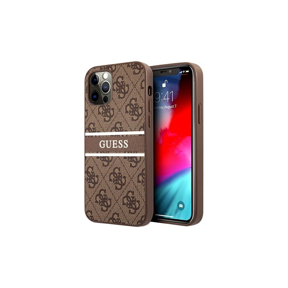 Hurtownia GSM - Etui Guess GUHCP12M4GDBR Apple iPhone 12/12 Pro brązowy/brown hardcase 4G Stripe - GUE1028BR - {ean13} - Hurt