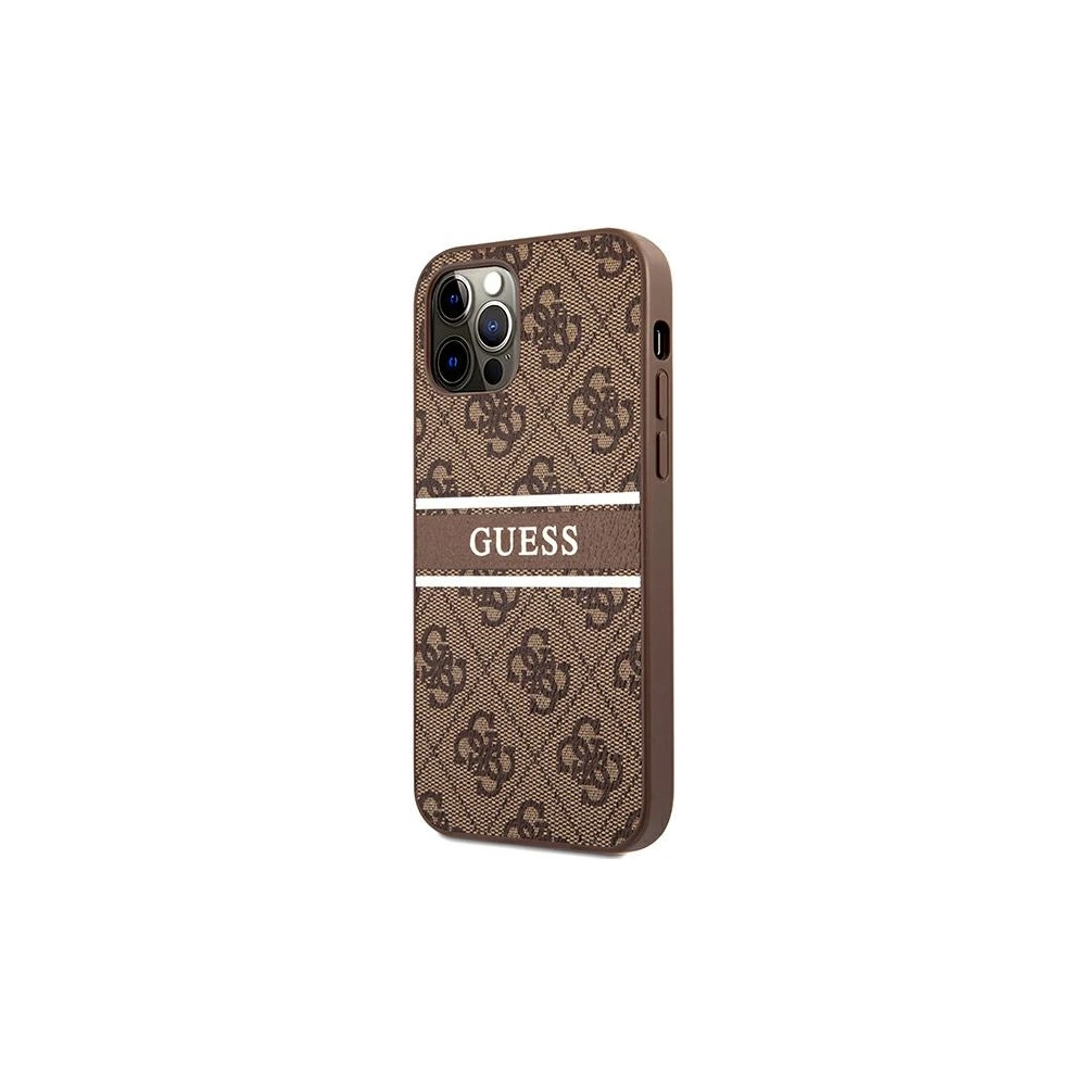 Hurtownia GSM - Etui Guess GUHCP12M4GDBR Apple iPhone 12/12 Pro brązowy/brown hardcase 4G Stripe - GUE1028BR - {ean13} - Hurt