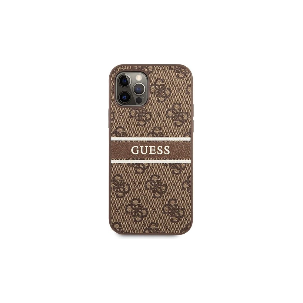 Hurtownia GSM - Etui Guess GUHCP12M4GDBR Apple iPhone 12/12 Pro brązowy/brown hardcase 4G Stripe - GUE1028BR - {ean13} - Hurt