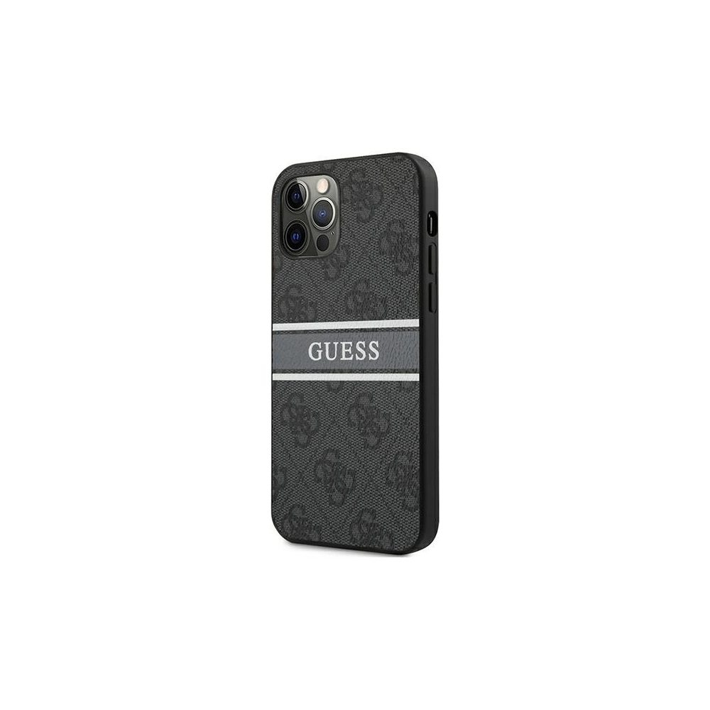 Wholesale Guess GUHCP12M4GDGR Apple iPhone 12/12 Pro grey hardcase 4G Stripe - GUE1029GRY - {ean13} - Hurt