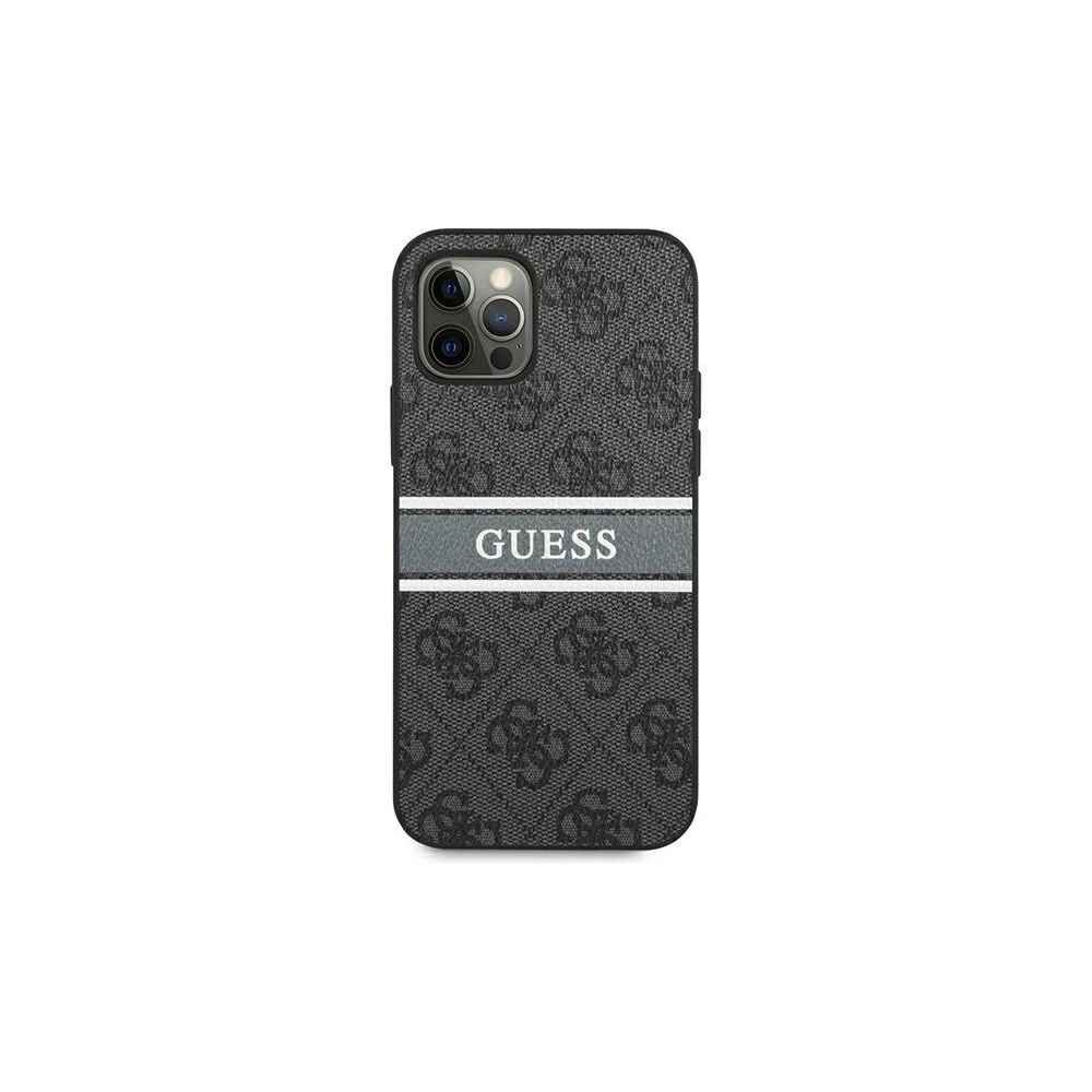 Wholesale Guess GUHCP12M4GDGR Apple iPhone 12/12 Pro grey hardcase 4G Stripe - GUE1029GRY - {ean13} - Hurt