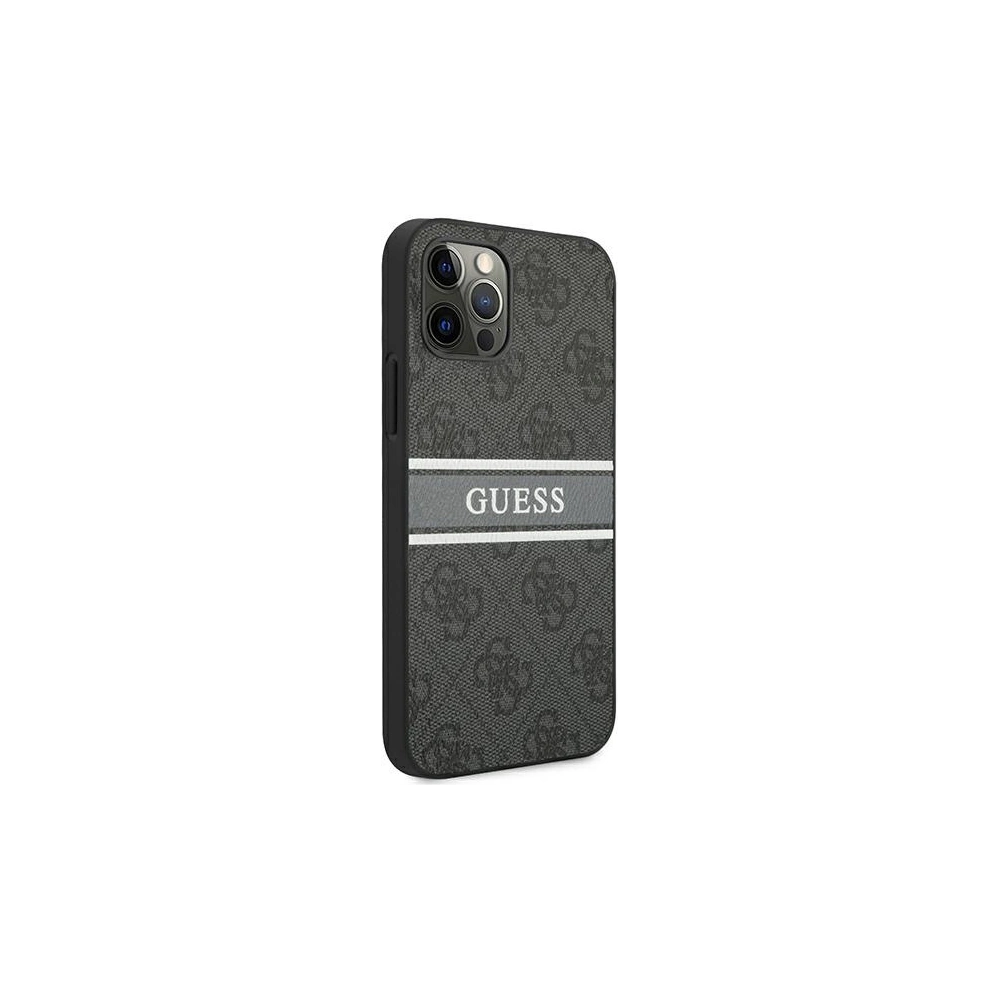 Wholesale Guess GUHCP12M4GDGR Apple iPhone 12/12 Pro grey hardcase 4G Stripe - GUE1029GRY - {ean13} - Hurt