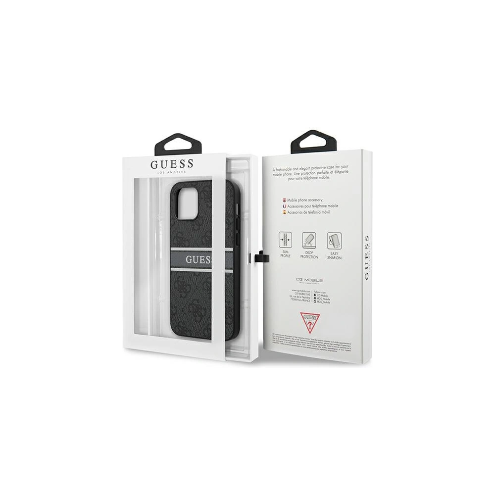 Wholesale Guess GUHCP12M4GDGR Apple iPhone 12/12 Pro grey hardcase 4G Stripe - GUE1029GRY - {ean13} - Hurt
