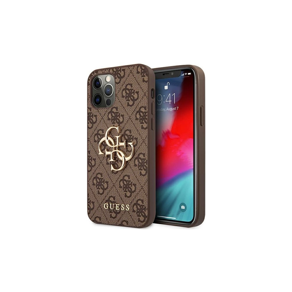 Hurtownia GSM - Etui Guess GUHCP12M4GMGBR Apple iPhone 12/12 Pro brązowy/brown hardcase 4G Big Metal Logo - GUE1030BR - {ean13} - Hurt