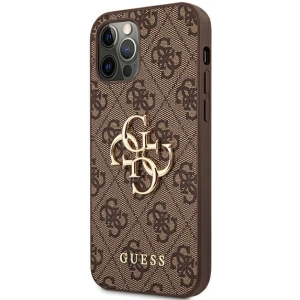 Hurtownia GSM - Etui Guess GUHCP12M4GMGBR Apple iPhone 12/12 Pro brązowy/brown hardcase 4G Big Metal Logo - GUE1030BR - {ean13} - Hurt