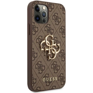 Hurtownia GSM - Etui Guess GUHCP12M4GMGBR Apple iPhone 12/12 Pro hnědý/brown hardcase 4G Big Metal Logo - GUE1030BR - {ean13} - Hurt