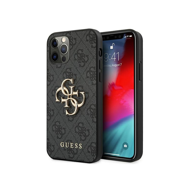 Guess Distributor - 3666339004576 - GUE1031GRY - Guess GUHCP12M4GMGGR Apple iPhone 12/12 Pro grey hardcase 4G Big Metal Logo - B2B homescreen