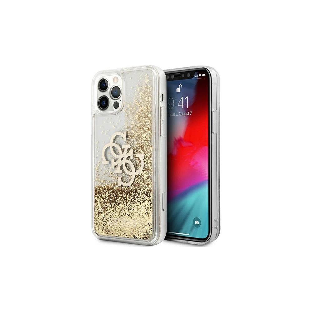 Hurtownia GSM - Etui Guess GUHCP12MLG4GGO Apple iPhone 12/12 Pro złoty/gold hardcase 4G Big Liquid Glitter - GUE1032GLD - {ean13} - Hurt
