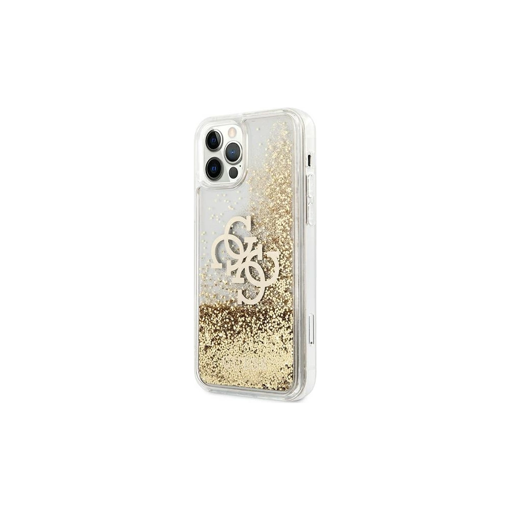 Hurtownia GSM - Etui Guess GUHCP12MLG4GGO Apple iPhone 12/12 Pro złoty/gold hardcase 4G Big Liquid Glitter - GUE1032GLD - {ean13} - Hurt