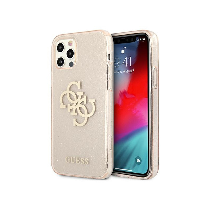 Guess Distributor - 3666339004873 - GUE1039GLD - Guess GUHCP12MPCUGL4GGO Apple iPhone 12/12 Pro gold hard case Glitter 4G Big Logo - B2B homescreen