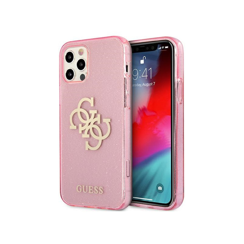 Hurtownia Guess - 3666339004903 - GUE1040PNK - Etui Guess GUHCP12MPCUGL4GPI Apple iPhone 12/12 Pro różowy/pink hard case Glitter 4G Big Logo - B2B homescreen