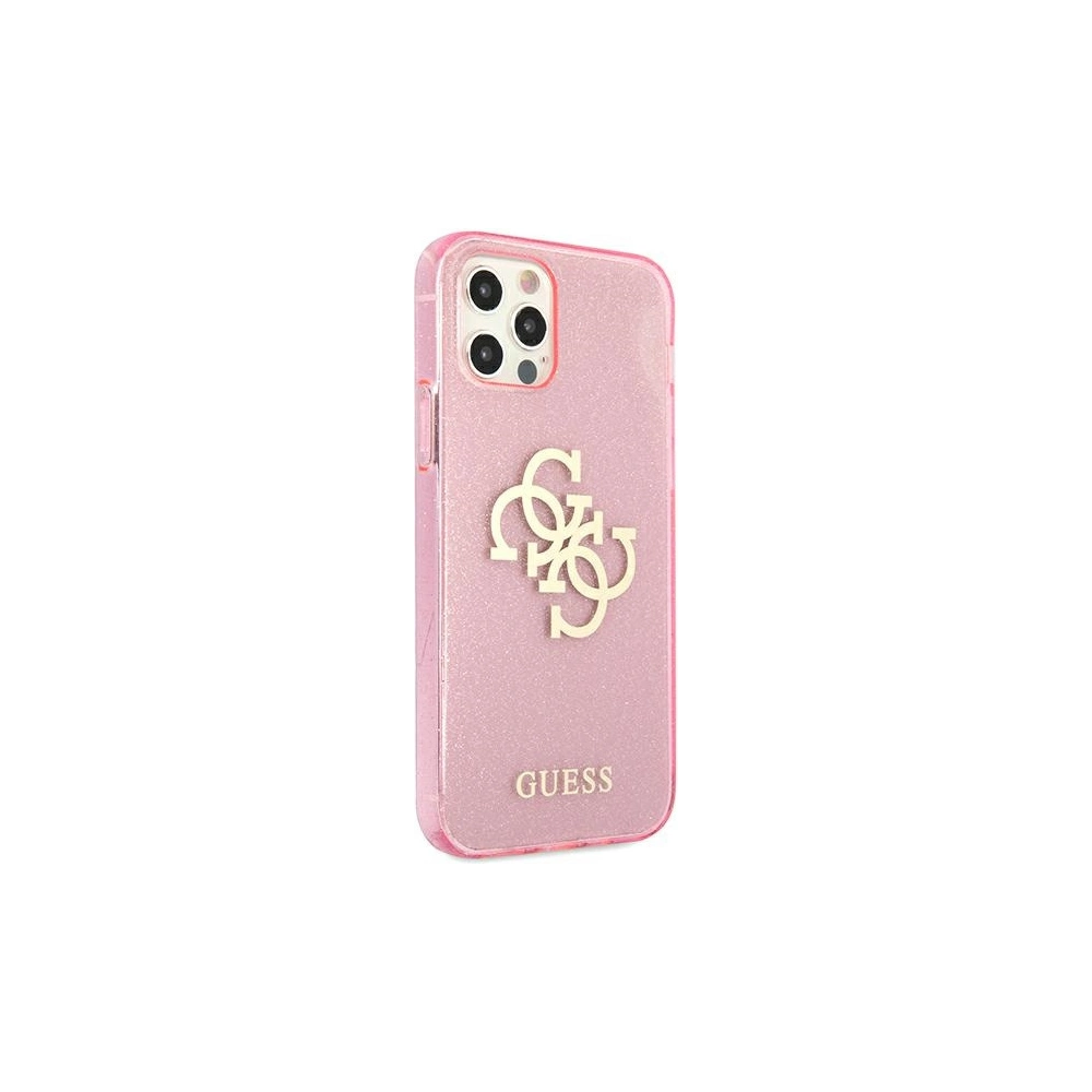 Hurtownia GSM - Etui Guess GUHCP12MPCUGL4GPI Apple iPhone 12/12 Pro różowy/pink hard case Glitter 4G Big Logo - GUE1040PNK - {ean13} - Hurt
