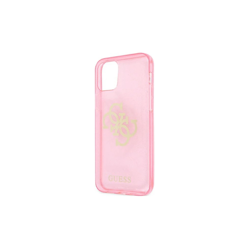 Hurtownia GSM - Etui Guess GUHCP12MPCUGL4GPI Apple iPhone 12/12 Pro růžové/pink tvrdé pouzdro Glitter 4G Velké logo - GUE1040PNK - {ean13} - Hurt