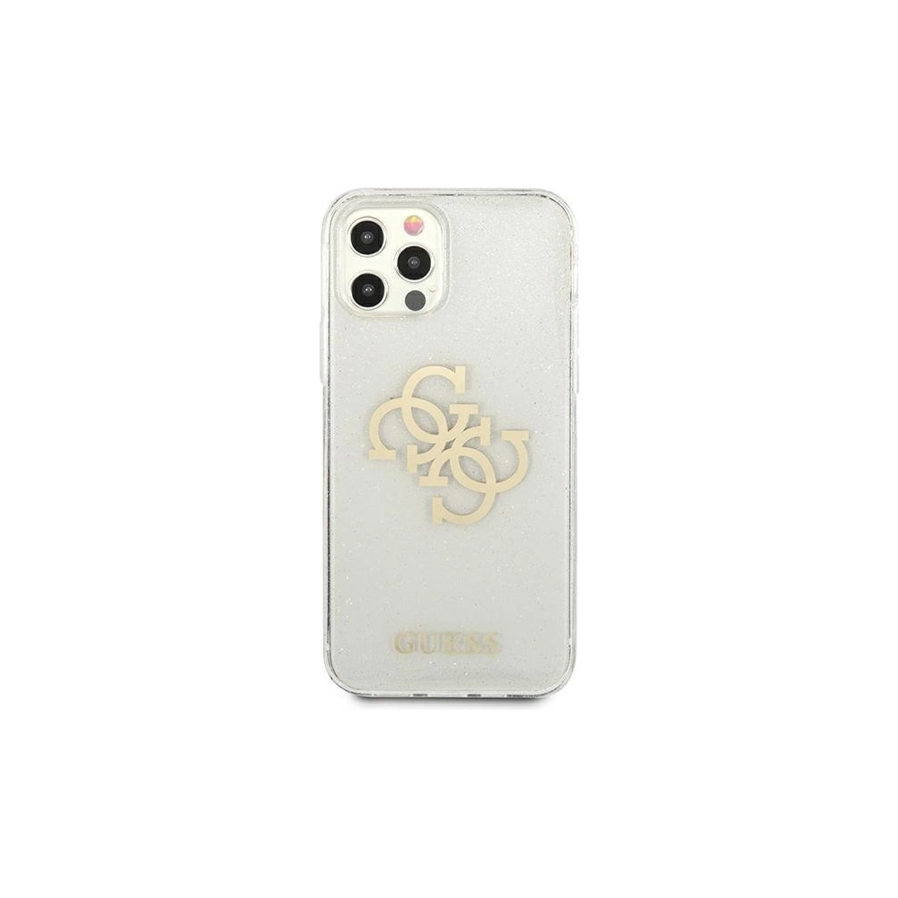 Hurtownia GSM - Etui Guess GUHCP12MPCUGL4GTR Apple iPhone 12/12 Pro transparent hard case Glitter 4G Big Logo - GUE1041CL - {ean13} - Hurt