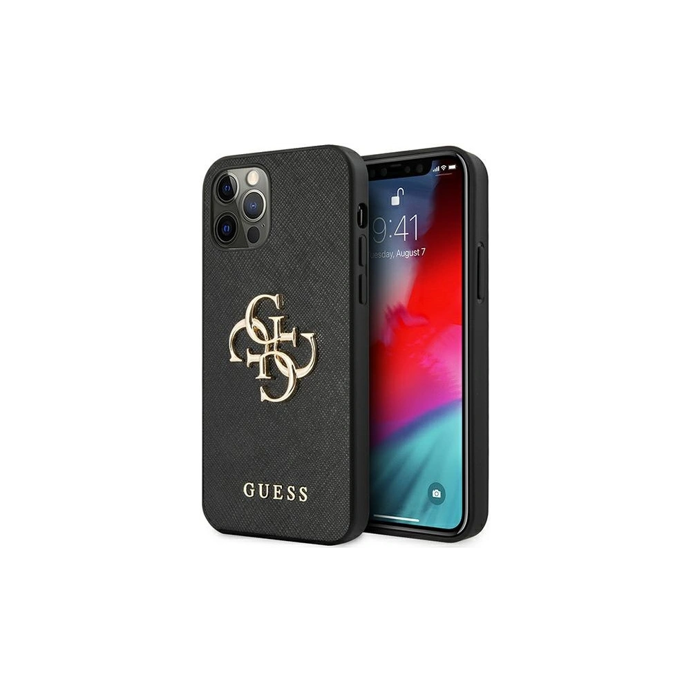 Hurtownia GSM - Etui Guess GUHCP12MSA4GGBK Apple iPhone 12/12 Pro černý/black hardcase Saffiano 4G Metal Logo - GUE1042BLK - {ean13} - Hurt