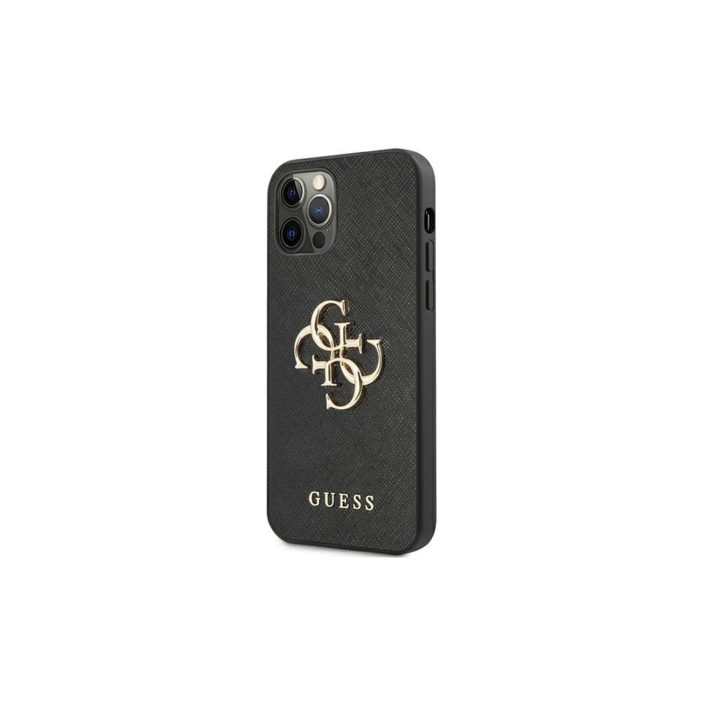 Hurtownia GSM - Etui Guess GUHCP12MSA4GGBK Apple iPhone 12/12 Pro černý/black hardcase Saffiano 4G Metal Logo - GUE1042BLK - {ean13} - Hurt