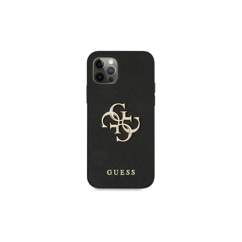 Hurtownia GSM - Etui Guess GUHCP12MSA4GGBK Apple iPhone 12/12 Pro černý/black hardcase Saffiano 4G Metal Logo - GUE1042BLK - {ean13} - Hurt
