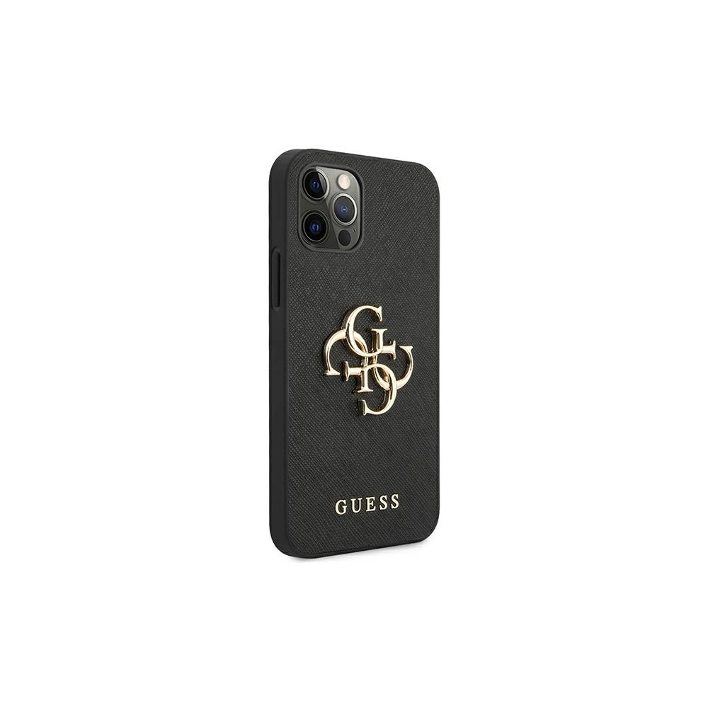 Hurtownia GSM - Etui Guess GUHCP12MSA4GGBK Apple iPhone 12/12 Pro černý/black hardcase Saffiano 4G Metal Logo - GUE1042BLK - {ean13} - Hurt