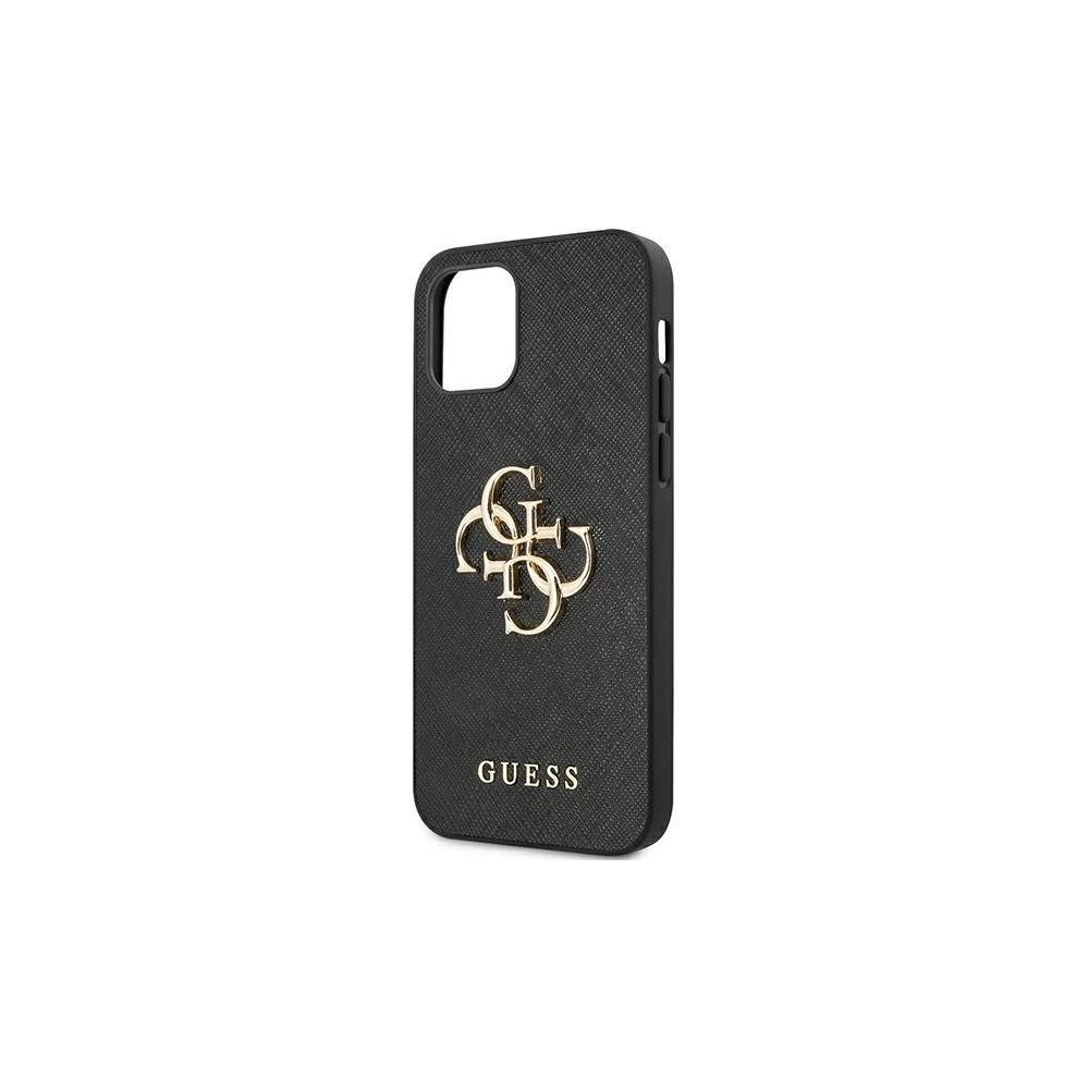 Wholesale Guess GUHCP12MSA4GGBK Apple iPhone 12/12 Pro black hardcase Saffiano 4G Metal Logo - GUE1042BLK - {ean13} - Hurt