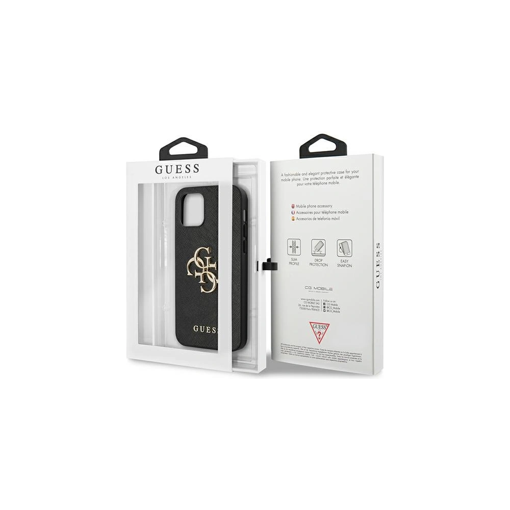 Hurtownia GSM - Etui Guess GUHCP12MSA4GGBK Apple iPhone 12/12 Pro černý/black hardcase Saffiano 4G Metal Logo - GUE1042BLK - {ean13} - Hurt