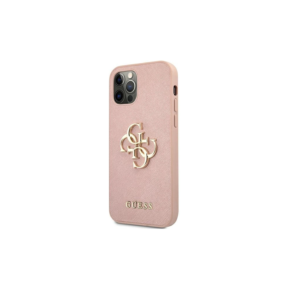 Hurtownia GSM - Etui Guess GUHCP12MSA4GGPI Apple iPhone 12/12 Pro różowy/pink hardcase Saffiano 4G Metal Logo - GUE1043PNK - {ean13} - Hurt